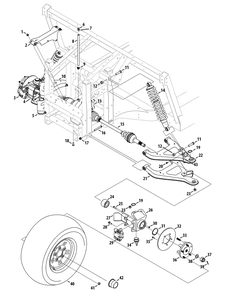 Front Axle 4x4 Diagram and Parts List for 465 4X4-EFI-1I029Z-1H020Z-37BMD710 Cub Cadet Lawn Tractor Accessories